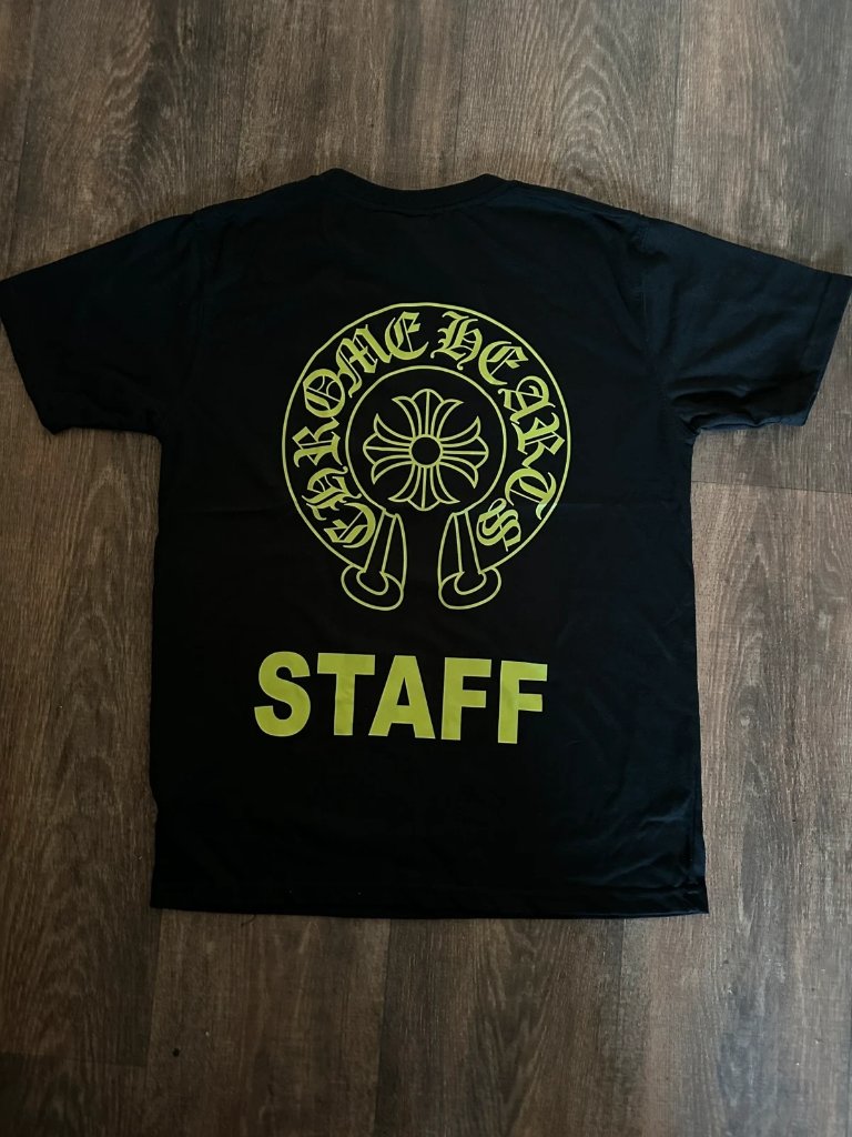 Chrome Hearts Black & Yellow Staff T-Shirt Size Medium
